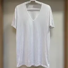 ユニクロ　メンズ　エアリズム ホワイト VネックTシャツ Lサイズ