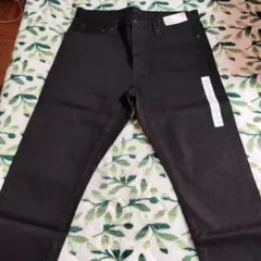 ユニクロ ストレッチセルビッジ スリムフィットジーンズ W36(91.5cm)黒