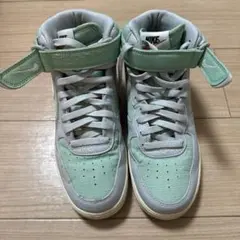 Nike Air Force 1 ハイカット スニーカー グレー/ミント