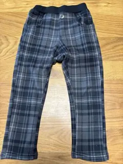 グレー系チェック柄ロングパンツ 110