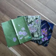 まとめ売り 未使用 ハンカチ3枚セット 花柄 オリーブ染 青い国四国 緑 紺