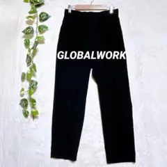 a827【グローバルワーク】ブラック ハイウエスト スリムフィットパンツ