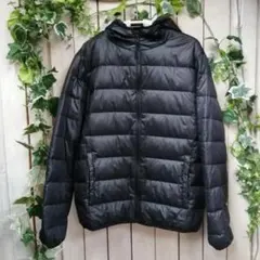 MK174★climb C.P.S★フード付きブラックダウンジャケット★サイズM