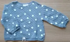 ZARA ドット柄 長袖カットソー ブルーグレー 110cm 女の子