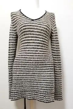 BLACK by moussy Vネック ニット ボーダー柄 レディース 長袖