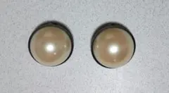 パールホワイト ドーム型 クリップ式イヤリング