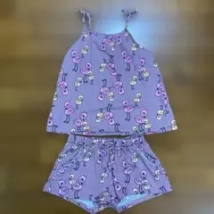 【エイチアンドエム】フラミンゴ柄タンクトップショートパン2点セット ピンク女の子