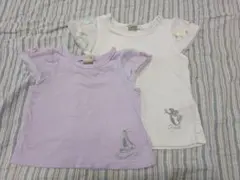 【姉妹服】チュール袖Ｔシャツ　ディズニープリンセス　100cm & 80cm