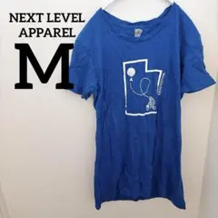 NEXT LEVEL APPAREL【M】青 半袖Tシャツ トップス 古着 レア
