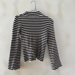 GRL ストライプ タートルネック ニット