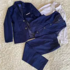 美品 ルオボベイベイ　スリーピースフォーマル5点セット　ネイビー　150cm