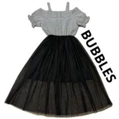 美品！BUBBLES ギンガムチェック　チュール　ワンピース　ブラックのサムネイル