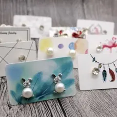 小ぶり　ピアス用台紙　3×5㎝　2穴 可愛い　お洒落　30枚セット