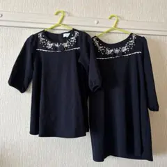 ネイビー ワンピース お揃いコーデ 姉妹コーデ 姉妹お揃い キッズ ベビー