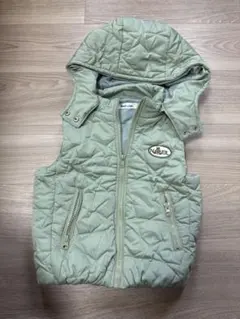 BEBE フード付きダウンベスト 薄緑