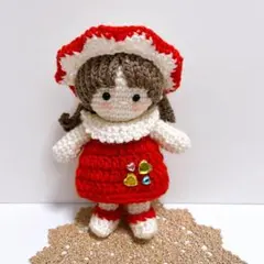 【ハンドメイド】あみぐるみ 女の子　着せ替え　おしゃれ　ハート
