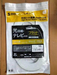 サンワサプライ カテゴリ6 フラットLANケーブル 10m