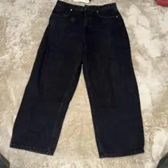 ZARA デニム　ブラックデニム　バギーデニム　ワイド