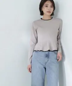 バイカラーペプラムニット NATURAL BEAUTY BASIC