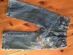 かわいい刺繍デニム ジーンズ　size80