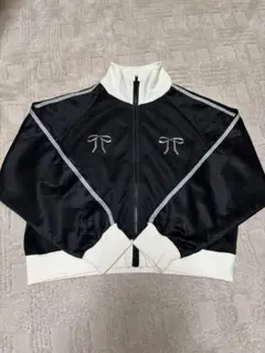 Leahmatin リボン刺繍 黒と白 ジャージ Lサイズ