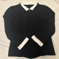 フォクシー 白襟 マイクロストレッチ カーディガン