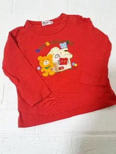 ミキハウス　HOT BISCUITS レッド Tシャツ 90　長袖Tシャツ