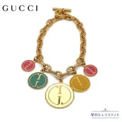 超希少‼️GUCCI マルチカラー チャーム シェーヌダンクル ネックレス 