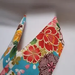 半襟　半衿　ハンドメイド　生地　桜　花柄　和柄　大正ロマン　仕付けしやすい芯付A