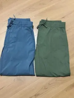 GLOBAL WORKエアかるイージーパンツ S カーキ/ブルーセット2本セット