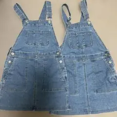 UNIQLOユニクロデニム ジャンバースカート140おまとめ売り２着双子姉妹年後