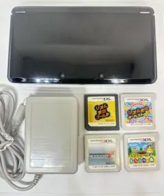 【動作確認済み】Nintendo 3DS コスモブラック 本体 ソフト4本セット