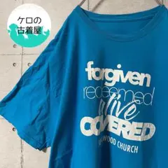 US古着 ビッグサイズ メンズ Tシャツ ブルー