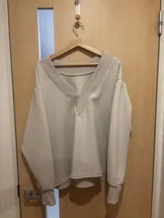 クラシカルデザイン スウェット トレーナー Mサイズ ベージュ系