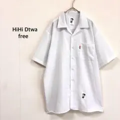HiHi Dtwa◉半袖シャツ F ホワイト オープンカラー ゆるだぼ メンズのサムネイル