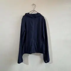 ユニクロ　エアリズムUVカットメッシュパーカ　長袖　ネイビー　M 指穴　破れあり