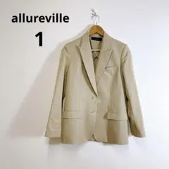 allureville テーラードジャケット リネン混 ベージュ ストライプ 1のサムネイル