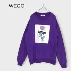 WEGO ウィゴー スウェットトレーナー S 花プリント パープル