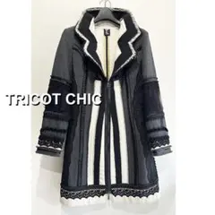 TRICOT CHIC トリコットシック ニットチュニック フラワーファー付き 