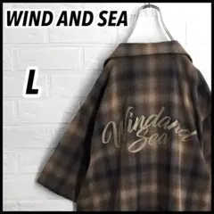 【希少】WIND AND SEA 刺繍バックアーチロゴ オンブレチェックシャツLのサムネイル