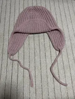耳あて ニット バラクラバ 帽子 ピンク