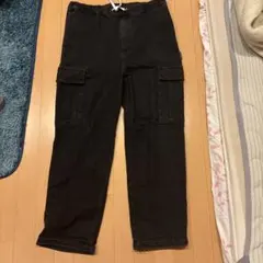 DESCHECO 黒 カーゴパンツ ゴムウエスト