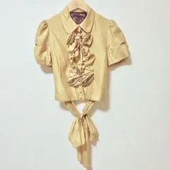 11/29まで【FOREVER21 COUTURE】ブラウス ゴールド 光沢　S