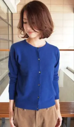 UNITED ARROWS カーディガン　カシミア　アンゴラ　ロイヤルブルー