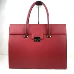 良品】GUCCI グッチ ビジネス トート バッグ フラップ レディロック 