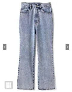 GRL ハイウエストセミフレアデニムパンツ cu289 ケミカルブルー