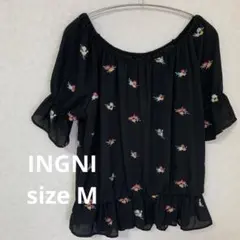 イング　ブラウス トップス　花柄刺繍　sizeM