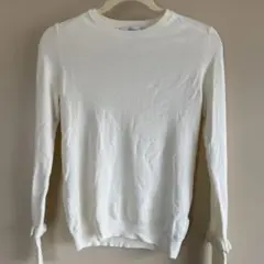 ZARA ホワイトニット セーター 長袖 パールボタン