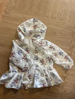 【美品】petitmain　花柄フード付きジャケット 80cm