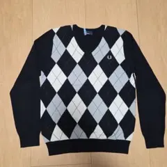 FRED PERRY ダイヤモンド柄セーター M